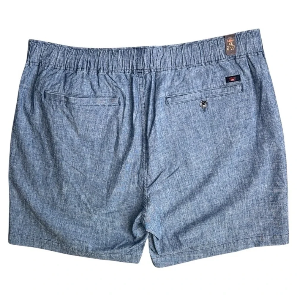 Faherty Mens XL Essential Cotton Stretch Pull On‎ Shorts Indigo Blue